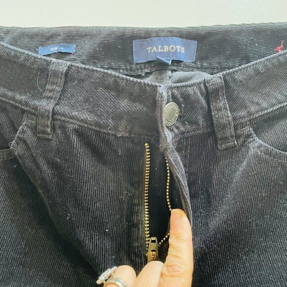 Talbots Pant Trouser Black Curvy Corduroy Boot Cut Flare Winter Classic Sweater - Picture 3 of 11